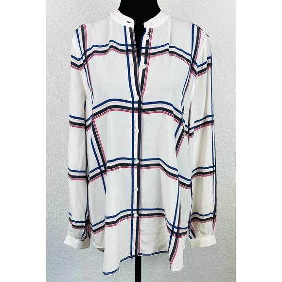 EQUIPMENT • Henri Plaid Silk Long Sleeve Button-Down Shirt, XS - Picture 13 of 13